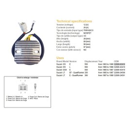 DZE regulator napięcia suzuki gs 550E/L '83-'86; gsx 550E '85-'87; lt 250EF quadrunner '85-'87; lt 300E quadrunner '87-89 (ESR1…