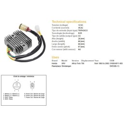 DZE regulator napięcia honda xrv 750 africa twin '93-'03 (35A) (31600-MY1-003) (ESR672; RGU-125)