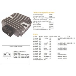 DZE regulator napięcia hyosung ga/gf/gt/gv/rx 125 '04-'11 (32800-H01-413) (12V/25A)
