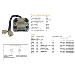 DZE regulator napięcia suzuki dr 250SE '90-'95; dr 350SE '90-'99; ls 650 savage '95-'12; sv 650 '99-'02; cagiva 650 raptor '01-…