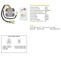 DZE regulator napięcia honda xrv 750 africa twin '92 (31600-MV1-941) (35A)