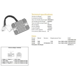 DZE regulator napięcia honda cbr 1100XX '99-'00 (31600-MAT-E01) (SH579C-12) (ESR684)