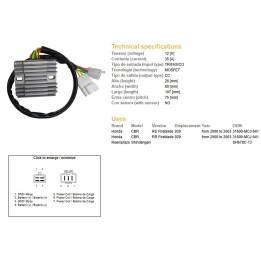 DZE regulator napięcia honda cbr 900RR (929) '00-'03 (SH678C-13) (ESR436;ESR430) (31600-MCJ-641)
