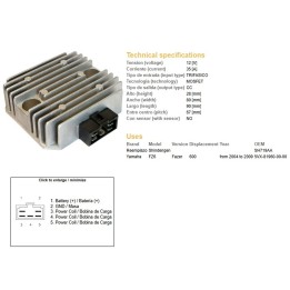 DZE regulator napięcia yamaha FZ6 '04-'09; fazer 600 '04-'09 (ESR269) (5VX-81960-00-00)