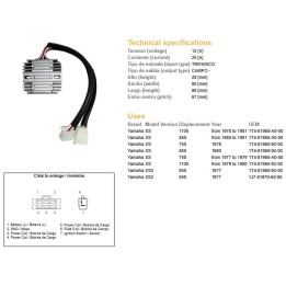 DZE regulator napięcia yamaha xs 650 '77; xs 750 '77-'79; xs 850 '80-'81; xs 1100 '79-'81 (1T4-81960-92-00, 1T4-81960-A0-00) (E…