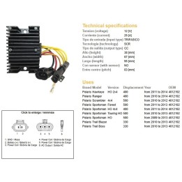 DZE regulator napięcia polaris trail blazer 330 '10-'13; trail boss 330 '10-'13; ranger 400 '10-'14; sportsman 400/500 '11-'14;…