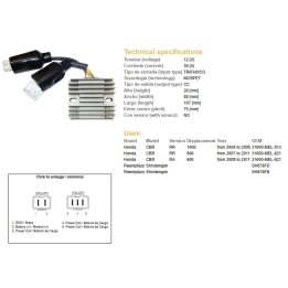 DZE regulator napięcia honda cbr 600RR '07-'11; cbr 1000RR '04-'05 (31600-MEL-821) (ESR439) (SH678FD; SH678FB)