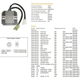 DZE regulator napięcia suzuki dl 650 v-strom '04-'09; sv 650 '03-'08; sv 1000 '03-'07; vl 800 volusia '01-'02; lt-a quad runner…