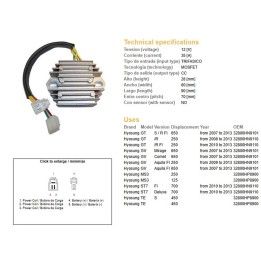 DZE regulator napięcia hyosung gt 250R '08-'13; gt 650S/R '08-'13; gv 250 '09-'13; gv 650 '07-'13; MS3 125/250; ST7 700 '10-'13…