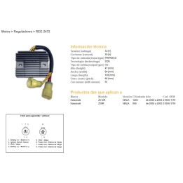 DZE regulator napięcia kawasaki ZX-9R '00-'03; zx 12R '00-'03 (35A) (21066-1119) (ESR516)