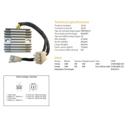 DZE regulator napięcia honda cbr 600RR '03-'06 (SH678-FA) (31600-MEE-872)