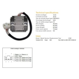 DZE regulator napięcia yamaha fzs 600 fazer '02-'03 (5RT-81960-00) 35A