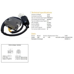 DZE regulator napięcia honda cbr 1100XX '01-'03 (SH689A-12) (31600-MAT-D51) (ESR685)