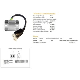 DZE regulator napięcia honda vfr 800 '98-'99 (31600-MBG-003)