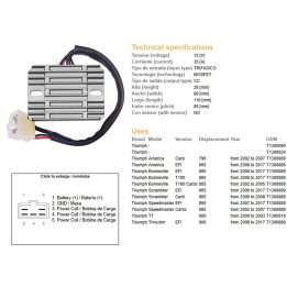 DZE regulator napięcia triumph america 790/865 '02-'17; bonneville 865 '02-'17; scrambler/speedmaster 865 '02-'17; tt 600 '00-'…
