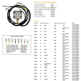 DZE regulator napięcia bmw r 60/75/65/80/90/100 '74-'88, moto guzzi 650/750/850/1000 '75-'95 (12321244409, 12311244063) (ESR450)