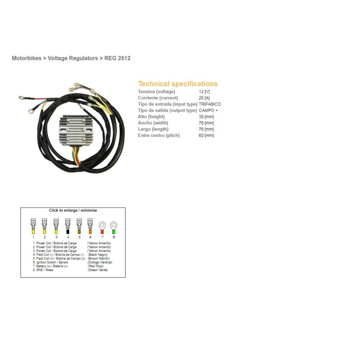 DZE regulator napięcia bmw r 60/75/65/80/90/100 '74-'88, moto guzzi 650/750/850/1000 '75-'95 (12321244409, 12311244063) (ESR450)