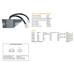 DZE regulator napięcia honda cb 700 nigh hawk '84-'86; cbx 750 '84-'01 (31600-MJ-671, 31600-MJ1-780)