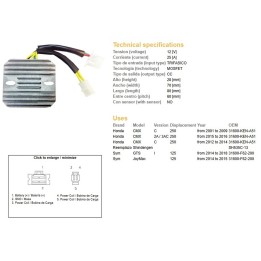 DZE regulator napięcia honda cmx 250 '01-'14 (31600-KEN-A51) (SH535C-13) (ESR181)