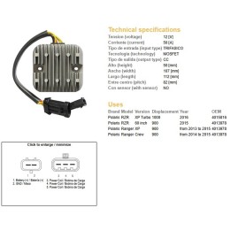 DZE regulator napięcia polaris ranger 900 '13-'15; rzr 900/1000 '15 (50A) (4013978) (ESR829)