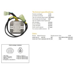 DZE regulator napięcia arctic cat 650 '04-'06 (OEM-0430-035, 0430-046) 12V35A