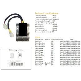 DZE regulator napięcia kymco xcting 250/500 '06-'11; dink 200 '06-'13; people 125/200/250 '07-'14 (ESR921)