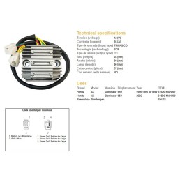 DZE regulator napięcia honda nx 650 dominator '95-'99; '02 (31600-MAN-621) (35A)