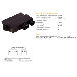DZE moduł zapłonu cdi yamaha yfm 350 raptor '04-'12 (OEM-5YT-85540-00)