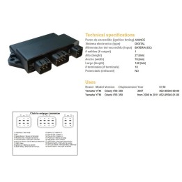 DZE moduł zapłonu cdi yamaha yfm 350 grizzly '07-'11 (OEM:4S2-85540-00-00)