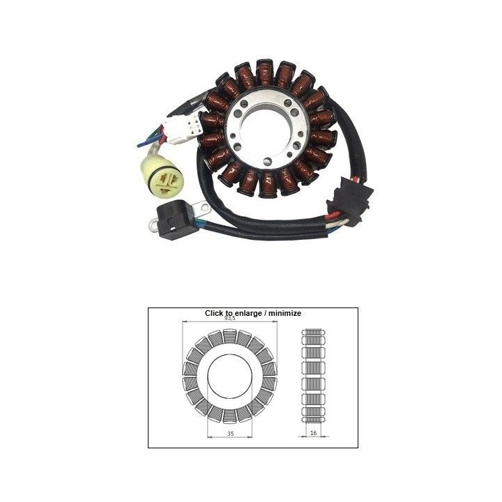 DZE uzwojenie alternatora stator yamaha yfm 250 bruin '05-'06; yfm 250 big bear '07-'09; yfm 250 bear tracker '01-'05; yfm 660…