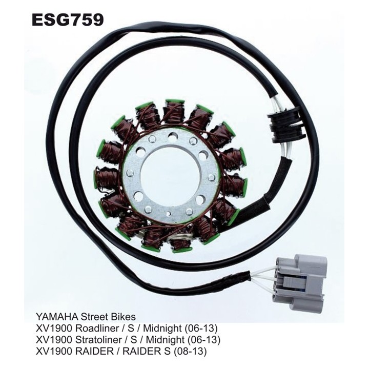 ELECTROSPORT UZWOJENIE ALTERNATORA (STATOR) YAMAHA XV 1900 Roadliner / Stratoliner / Midnight (06-13)