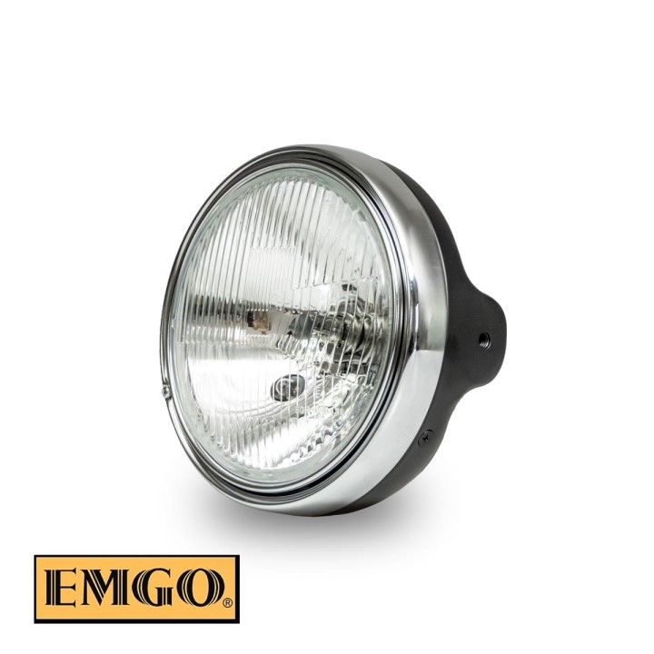EMGO reflektor / lampa uniwersalna kompletna H4 czarna (średnica wkładu 7" / 17,8CM, otwory montażowe 10MM) wzór kawasaki model…