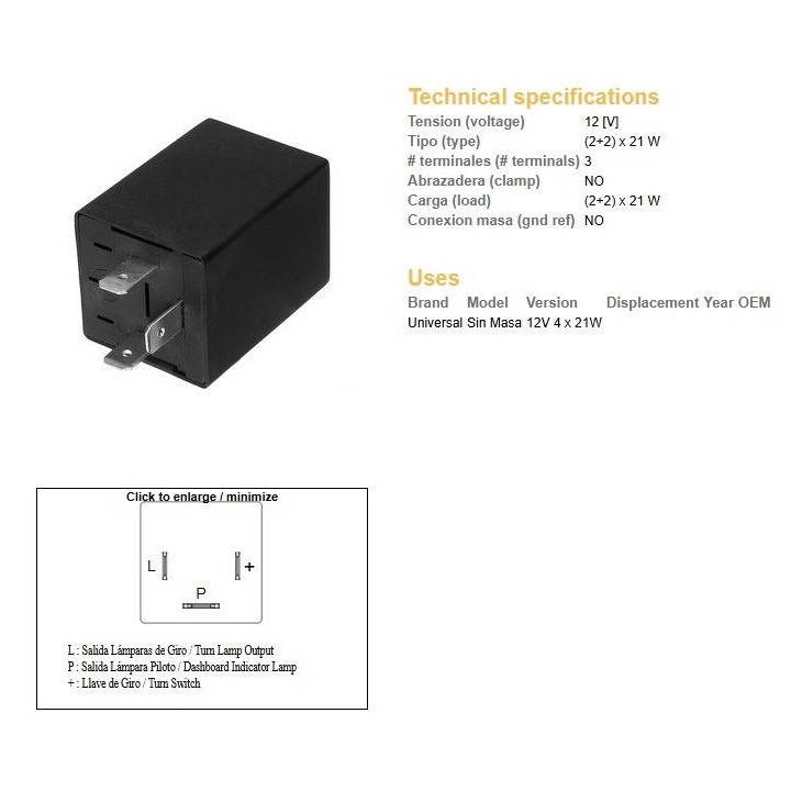 DZE przerywacz kierunkowskazów uniwersalny (12V 4x21W)