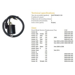 DZE cewka zapłonowa honda xlr 125; xl 125/200; XR 125; cg 125 (30500-KRE-900)