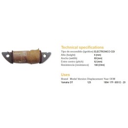 DZE cewka uzwojenia wzbudzająca zapłon yamaha dt 125R`94 (OEM:17F-85512-20)