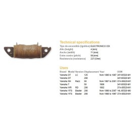 DZE cewka uzwojenia yamaha dt 125LC '86-'87; dt 200; wr 200RD '92; yfs 200 blaster '88-'07