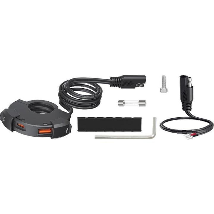 BIKETEC motocyklowe podwójne gniazdo USB qc 3.0 + pd - 48W power ring (na kierownice) (el)
