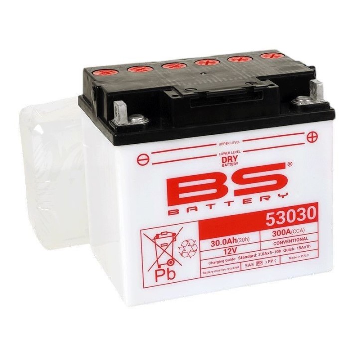 BS BATTERY BS 2026/01 akumulator 53030 (B60-N30L-B) 12V 30AH 186X130X171 (300A) bmw R60/6/7/R65/R75/6/7/R80/7/RT/R90/6/S 69-95,…