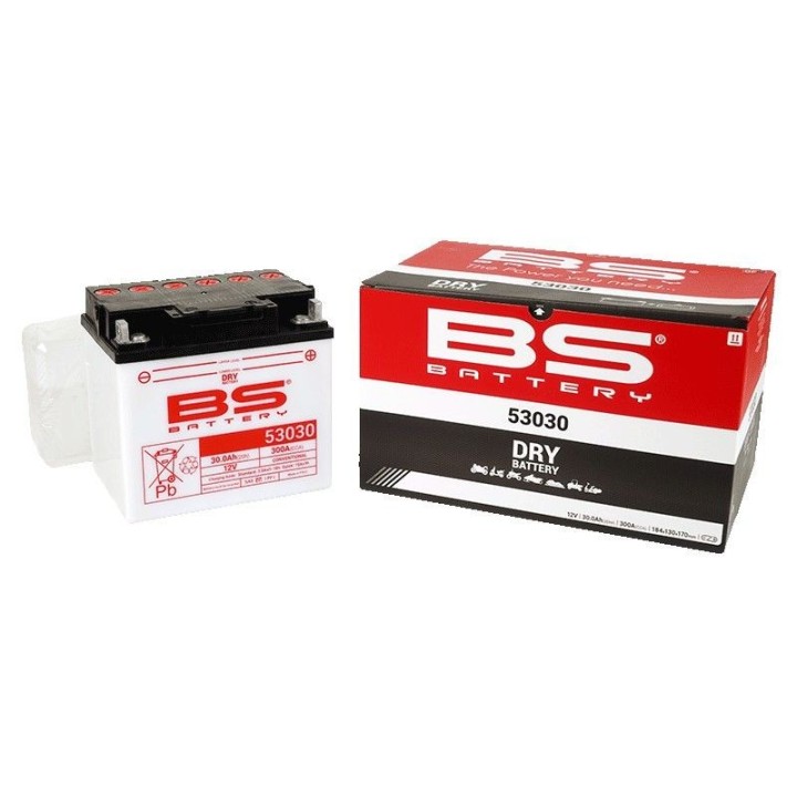BS BATTERY BS 2026/01 akumulator 53030 (B60-N30L-B) 12V 30AH 186X130X171 (300A) bmw R60/6/7/R65/R75/6/7/R80/7/RT/R90/6/S 69-95,…