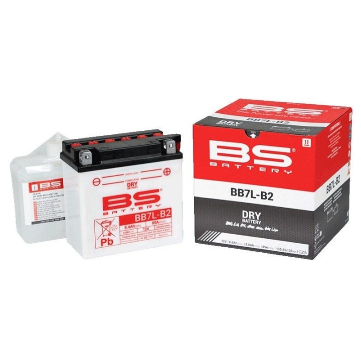 BS BATTERY BS 2026/01 akumulator BB7L-B (YB7L-B) (12N7-3B) (YB7L-B2) 12V 8,4AH 135X75X133 obsługowy - elektrolit osobno (85A) U…