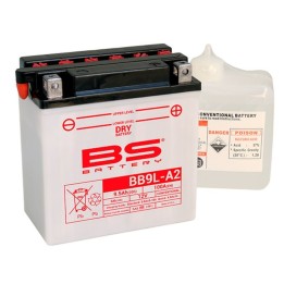 BS BATTERY BS akumulator BB9L-A2 (YB9L-A2) 12V 9AH 135X75X139 obsługowy - elektrolit osobno (100A) UE2019/1148 (4)