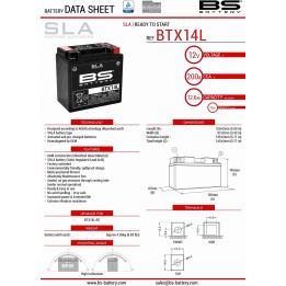 BS BATTERY BS akumulator BTX14L (fa) (YTX14L-BS) 12V 12AH 150X87X145 bezobsługowy - zalany (200A) (4)