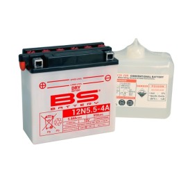 BS BATTERY BS akumulator 12N5,5-4A (12N5,5-4A) 12V 5,5AH 135X60X130 obsługowy - elektrolit osobno (70A) UE2019/1148 (6)