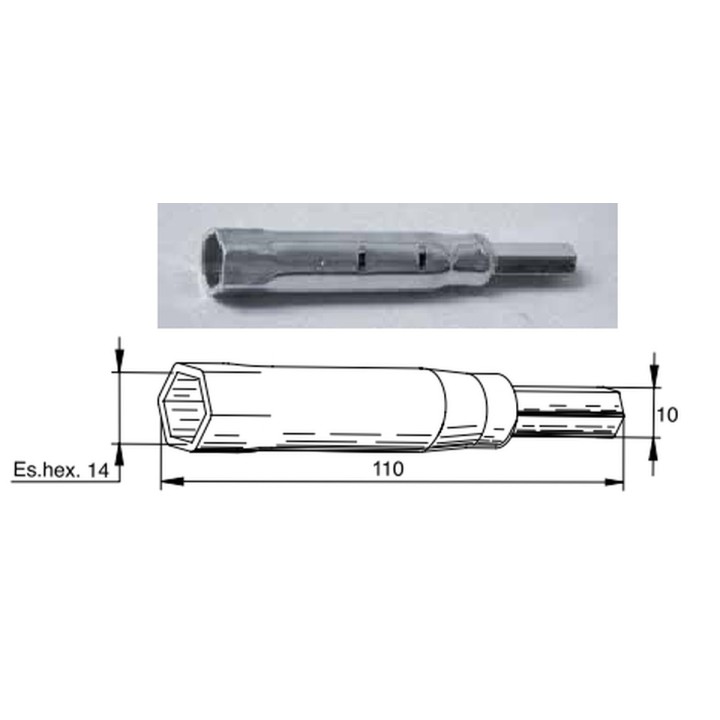 BUZZETTI klucz do świec zapłonowych honda 14MM 110MM