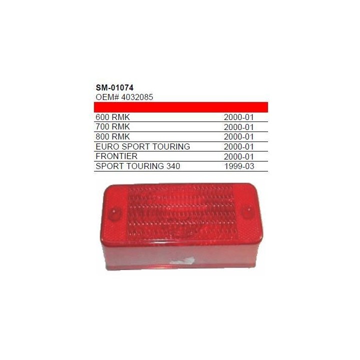 SPI snow klosz lampy tylnej snow polaris (oem 4032085) (skuter śnieżny)