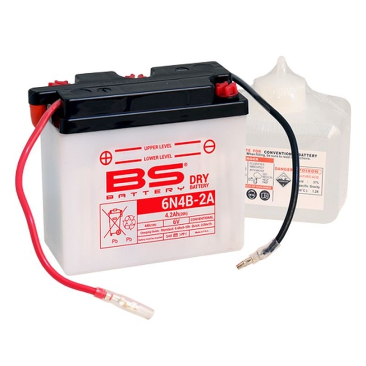 BS BATTERY BS akumulator 6N4B-2A 6V 4AH 102X48X96 obsługowy - elektrolit osobno UE2019/1148 (12)