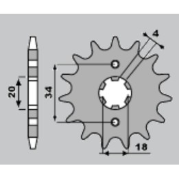 PBR zębatka przednia 273 13 18NC honda xl 200R 81-83, XR 200R (łańc. 520) (made in italy)
