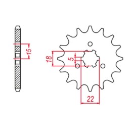 GROSSKOPF zębatka przednia 423 14 kawasaki kx 125 '94-'08 (+1) (JTF1445.14)