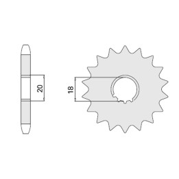 CHT zębatka przednia 426 14 suzuki gn 125 91-00, gs 125 (JTF426.14) (426-14)