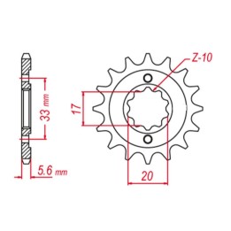 GROSSKOPF zębatka przednia 430 14 kawasaki kxf 250`04-'05, suzuki rmz 250 '04'-06 (+1) (JTF430.14)